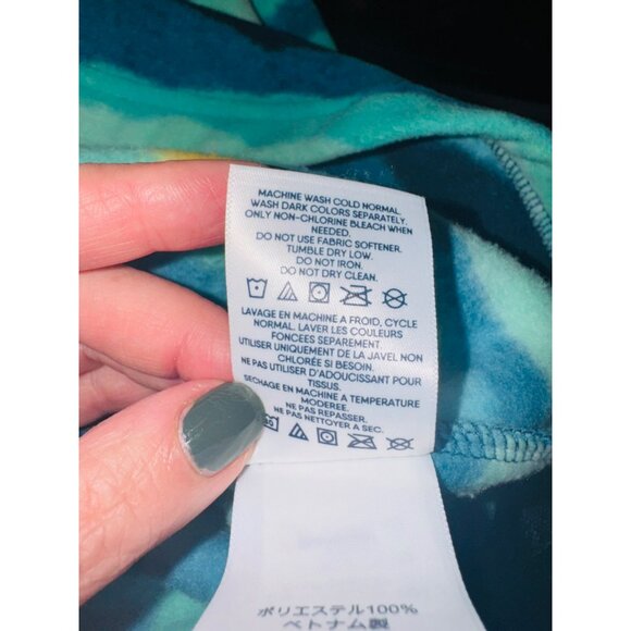 Lands End Womens Cozy Fleece Pullover Dress S/P Bright Stripe Pattern Travel - Picture 12 of 12